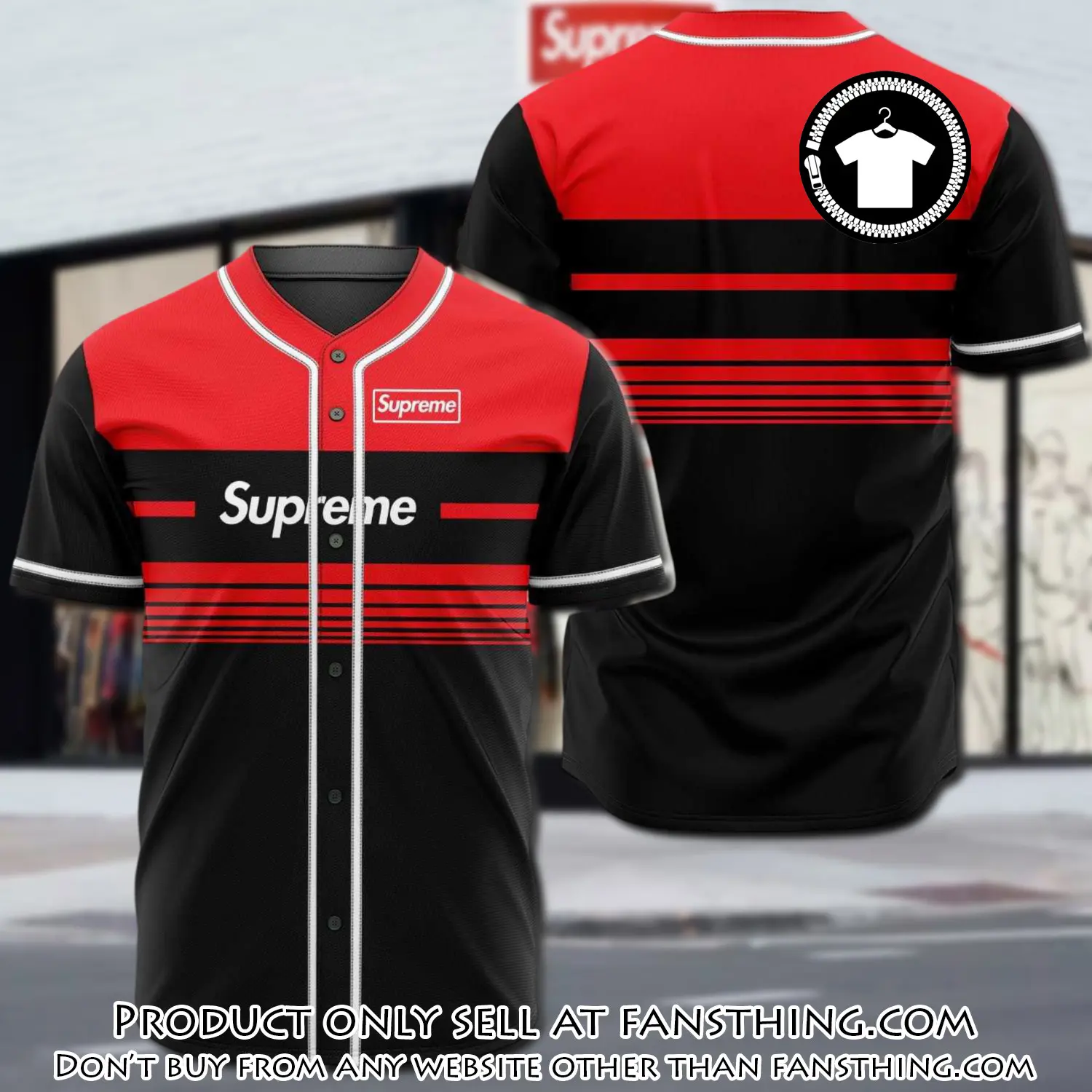 Supreme black red baseball jersey shirt luxury bjs1239 fst4727583